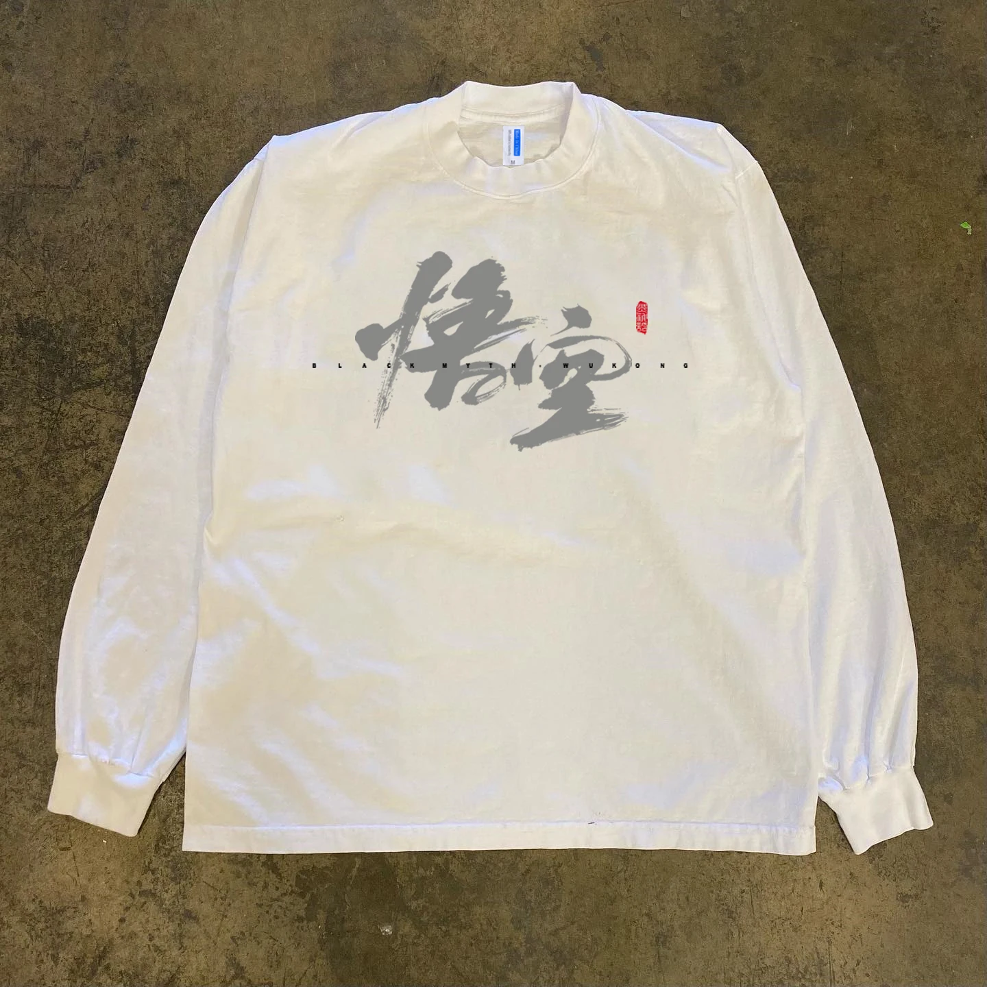 Heavyweight 300g Pure Cotton Long Sleeve T-Shirt Black Myth Monkey King Game Versatile Youthful Summer Casual Loose Fit Tee