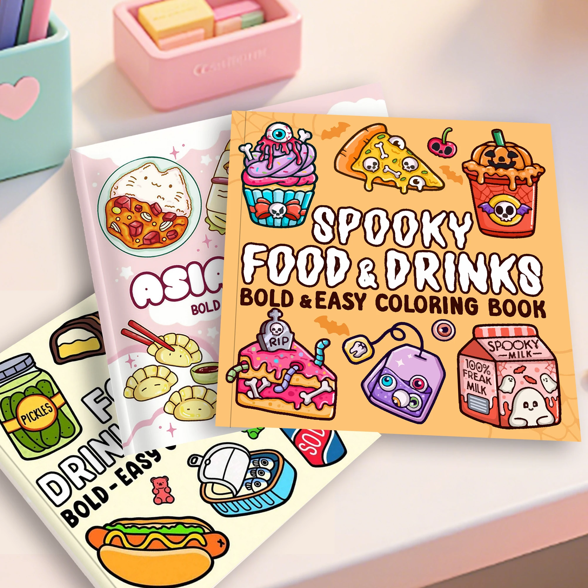 

Fantasy Food Coloring Book, Cute Catering Patterns, Bold Creativity, Relaxation and Stress Relief, Suitable for Christmas, Halloween, Homecoming, Autumn Decorations, Art and Craft Art Supplies