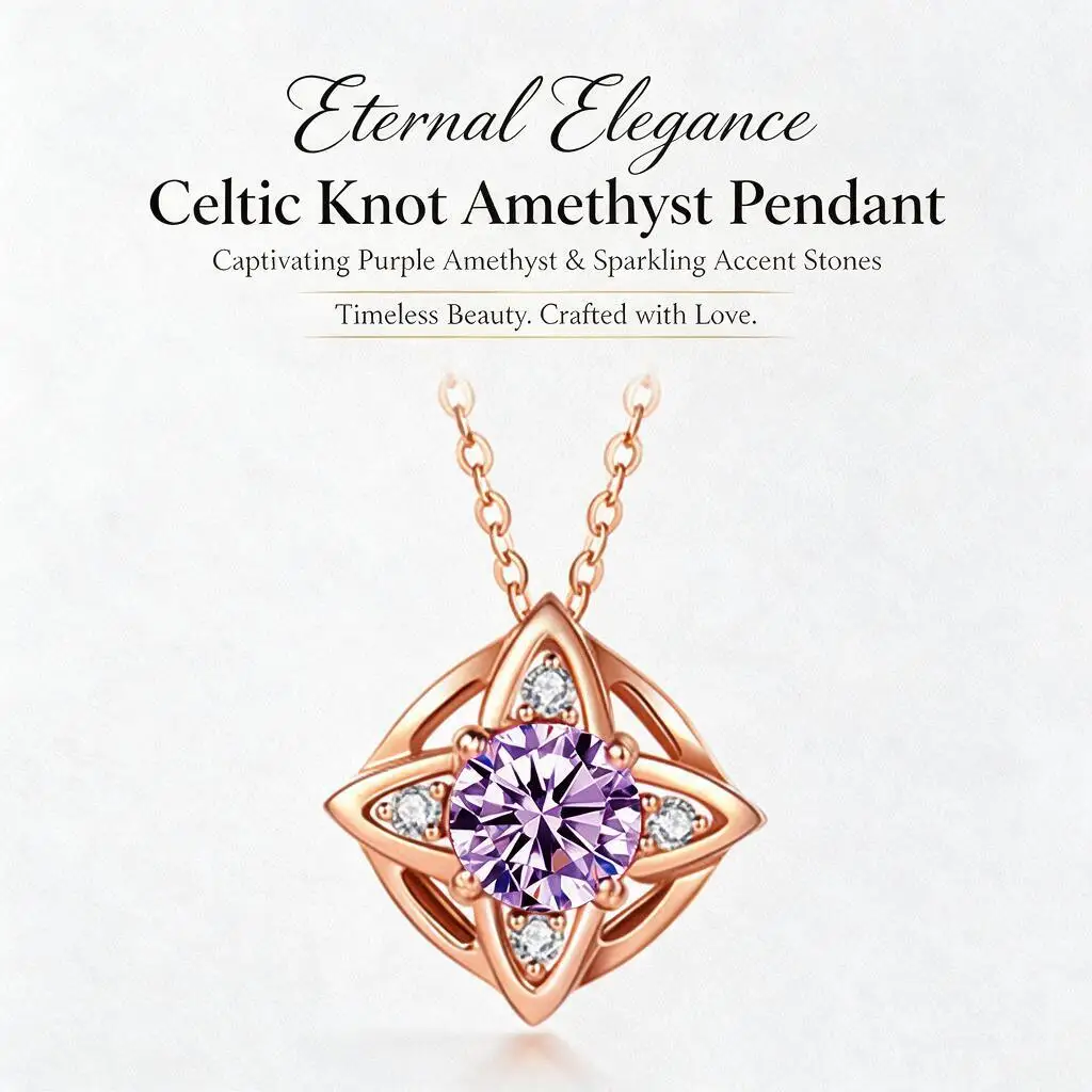 18k Rose Gold Plated Four Leaf Clover Pendant Necklace Shiny Round Cut Cz Geometric Cross Fine Jewelry Gift For Women Daily Wear