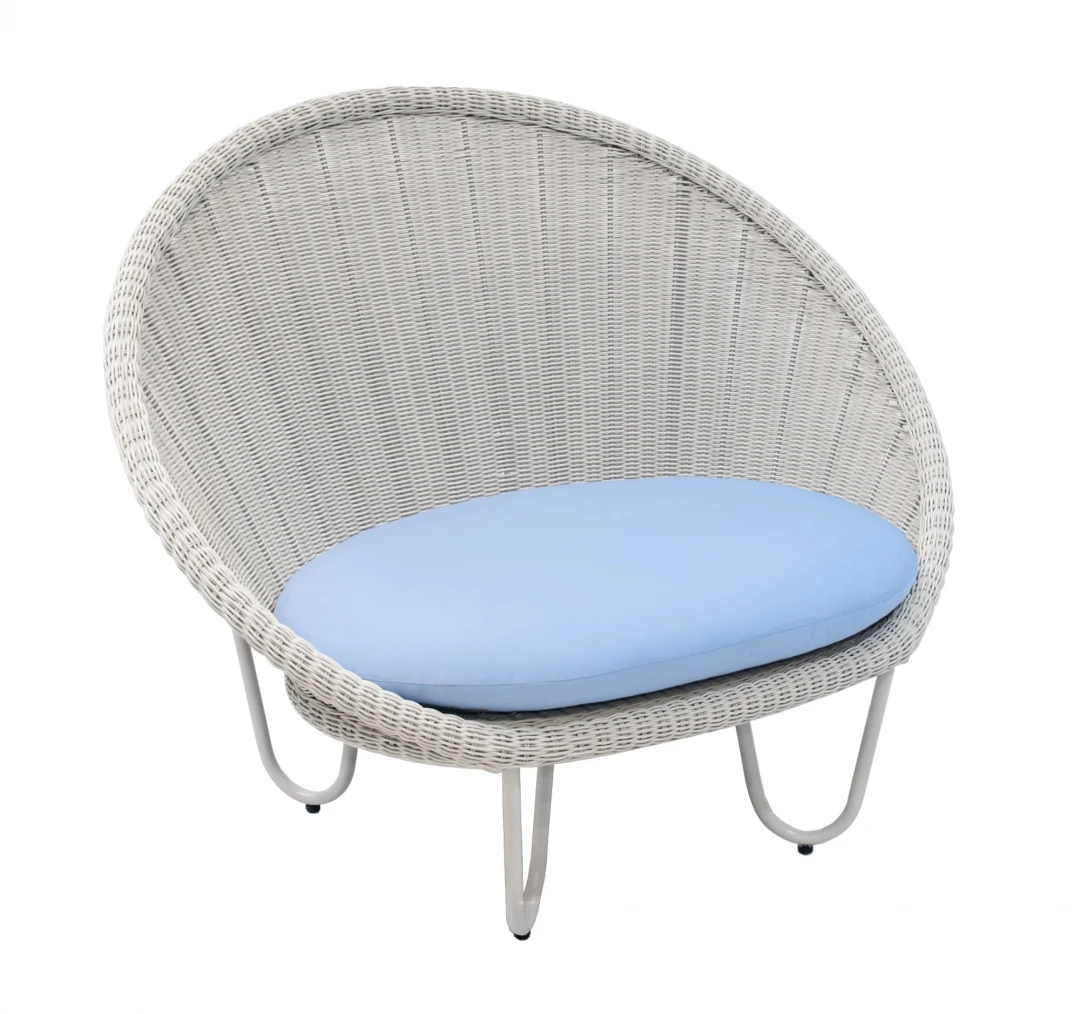 

Factory New Design Outdoor oyster Round Chair Patio Aluminum with Rattan sofa chair