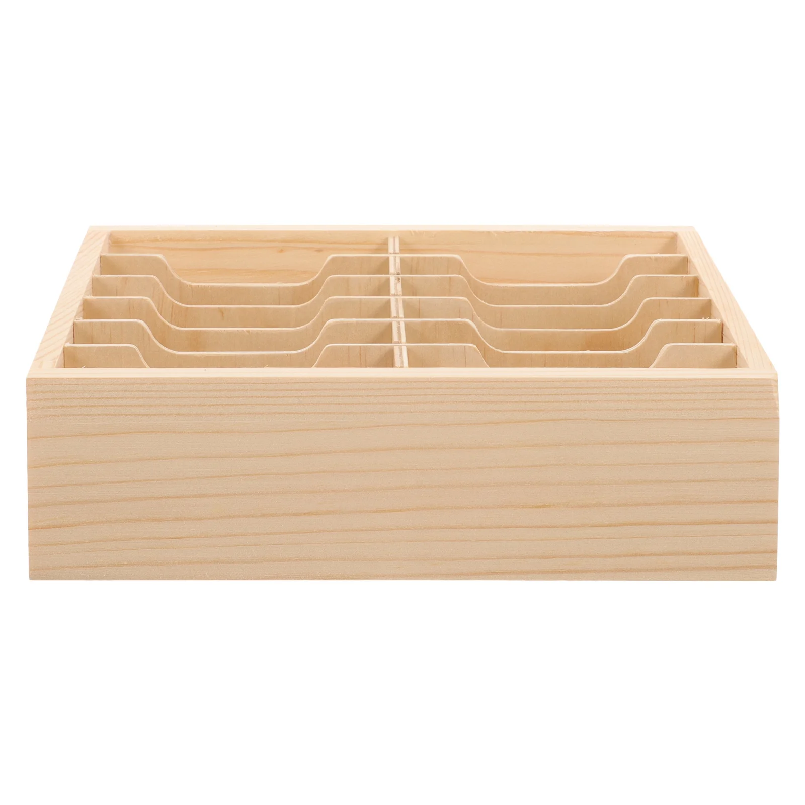 Wooden Desktop Phone Management Box Multi Compartment Storage Holder for Study Room Meeting Room Cell Phone Display Rack