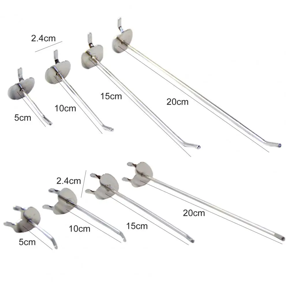 

10 шт. 2,4 см крючки для перфорированной доски, прямой перевернутый дизайн, железная полка, вешалки для дисплея, комплект-органайзер для супермаркетов, домашняя организация