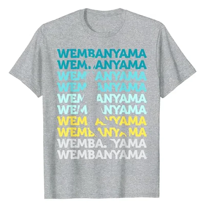 Basketball Player Graphic Tee Tops Men's Fashion Sports Outfits Husband Boys Gift Wembanyama Basketball Amazing Gift Fan T-Shirt