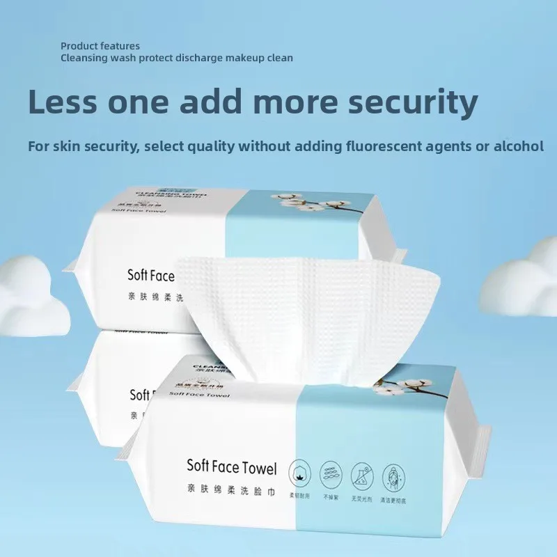 70 pezzi asciugamani monouso ispessiti per il viso 100% cotone tessuto morbido pulizia da viaggio struccante asciutto e bagnato cotone perlato riutilizzabile