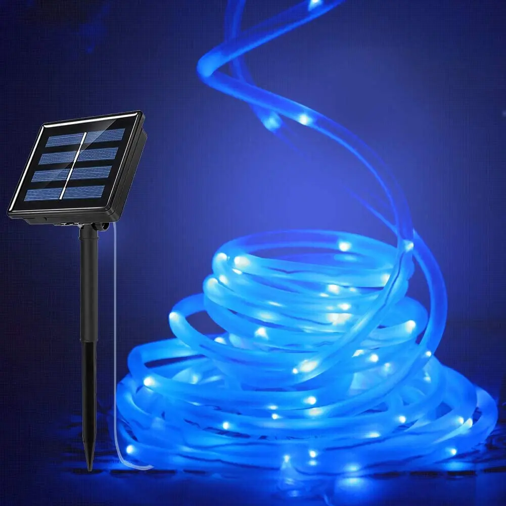 Pop 7.5/12M Outdoor Solar Led Lamp Rope Tube String Lights Fairy Holiday Christmas Party Solar Garden Waterproof Colorful Light