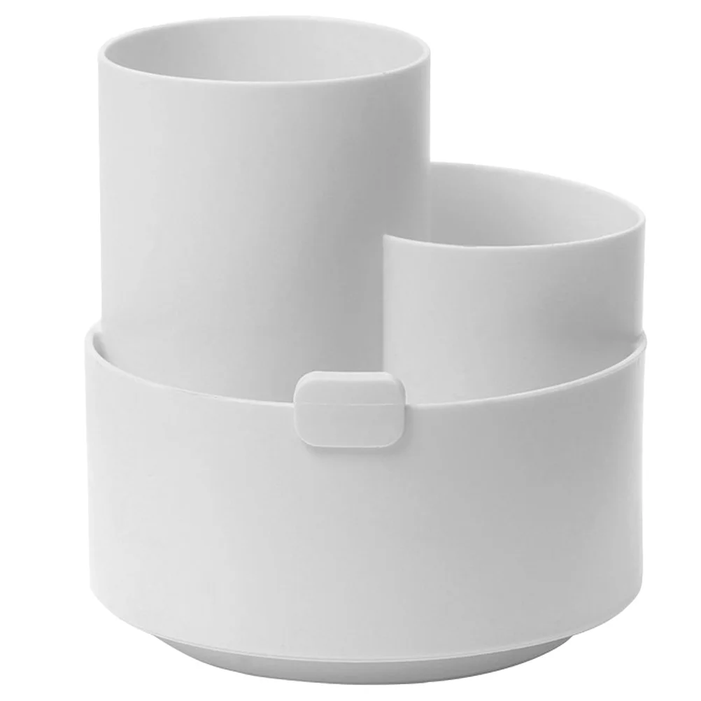 

3-Compartments Rotating Pencil Holder Desktop Organizer Multi-Function Pen Storage Box Bathroom Organizer Pen Cups for Desk