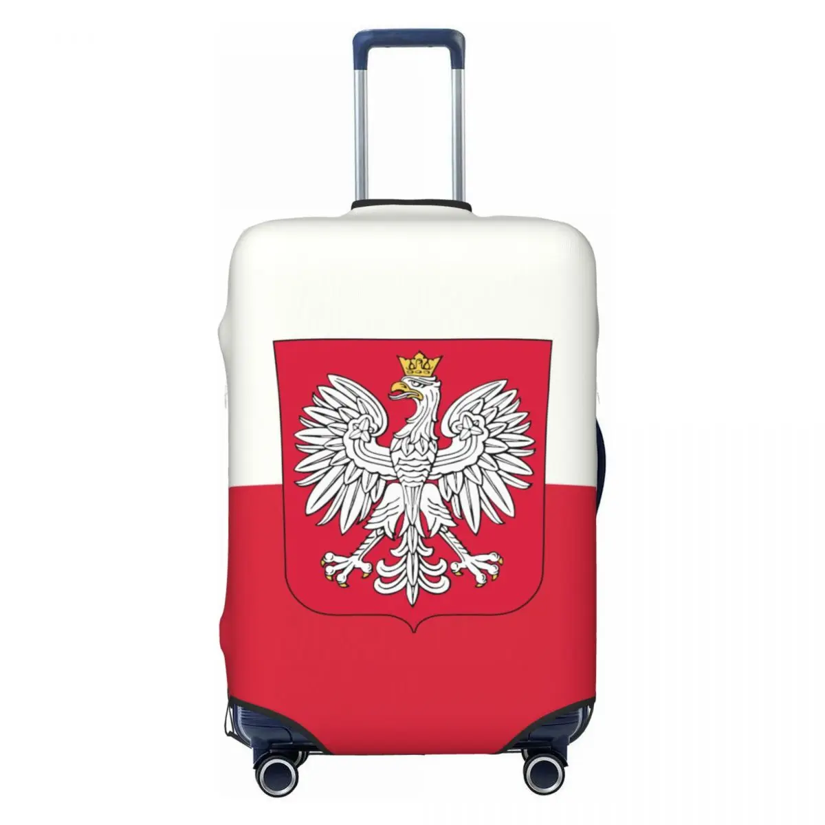 Custom Kingdom Of Poland Flag Suitcase Cover Dust Proof Polska Coat Of Arms Travel Luggage Covers for 18-32 inch