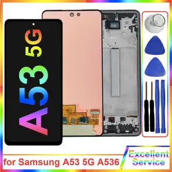 Super AMOLED LCD for Samsung Galaxy A53 5G A536B LCD Display Touch Screen Digitizer Assembly Replacement for Samsung A536E LCD