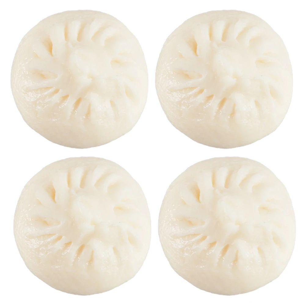 

4 Pcs Simulated Buns Food Pretend Play Toy Artificial Props Cosplay Simulation Fake Dumpling Pvc Realistic Toys Steamed Stuffed