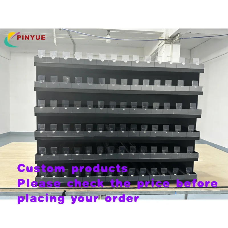 custom.High Quality Modern Wall Mount Multi-Tier Acrylic Storage Rack Bins Automatic Pusher Display Stan