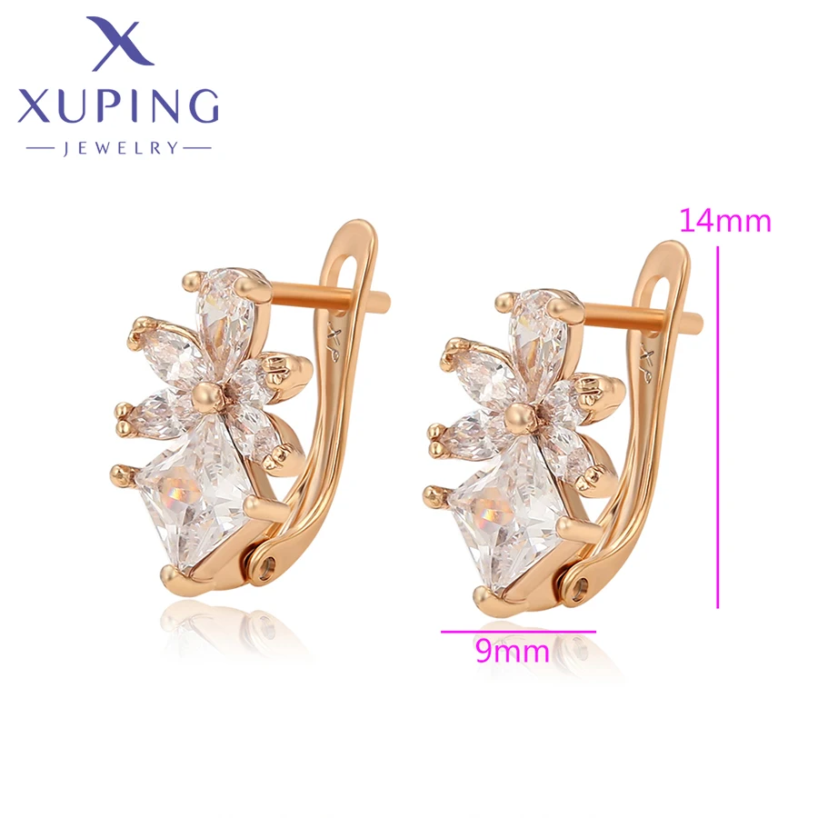 Xuping Jewelry Fashion New Arrival Square Shaped Hoop Earrings with Gold Color Earring for Women  Jewellery Gift X001076762