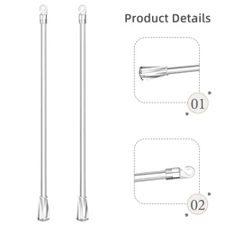 2pcs Transparent Curtain Pull Rod Blind Wands Opener Drapery Wand Window Blinds Stick Replacement Curtain Accessories