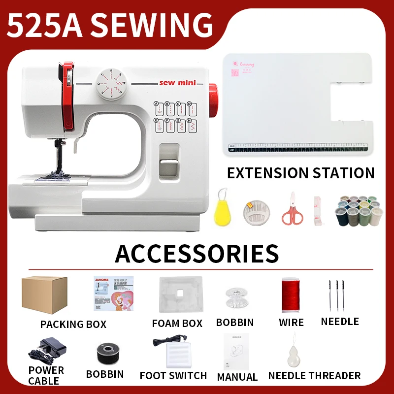 

525A multifunctional mini electric overlock sewing machine desktop household micro sewing machine