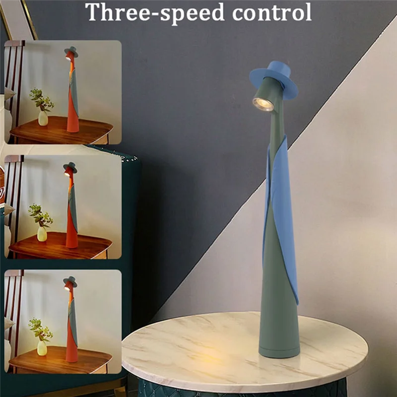 Night Light Table Lamp Atmosphere Lamp High Foot Living Room Restaurant Portable Charging Table Lamp-[Qahk]