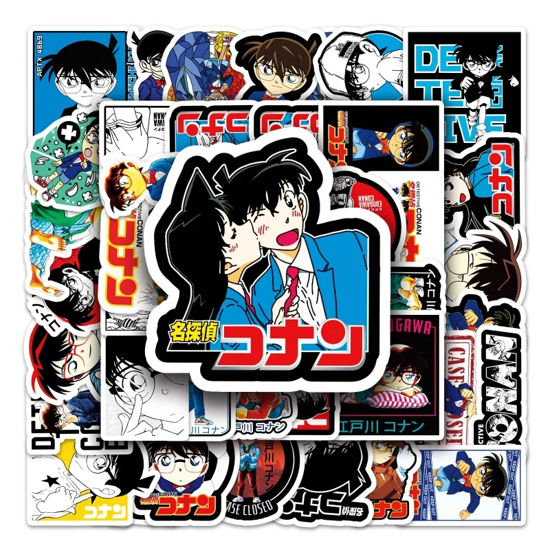 50 Stuks Detective Conan Anime Stickers Koffer Water Cup Briefpapier Mobiele Telefoon Scooter Laptop Koelkast Decoratie Stickers