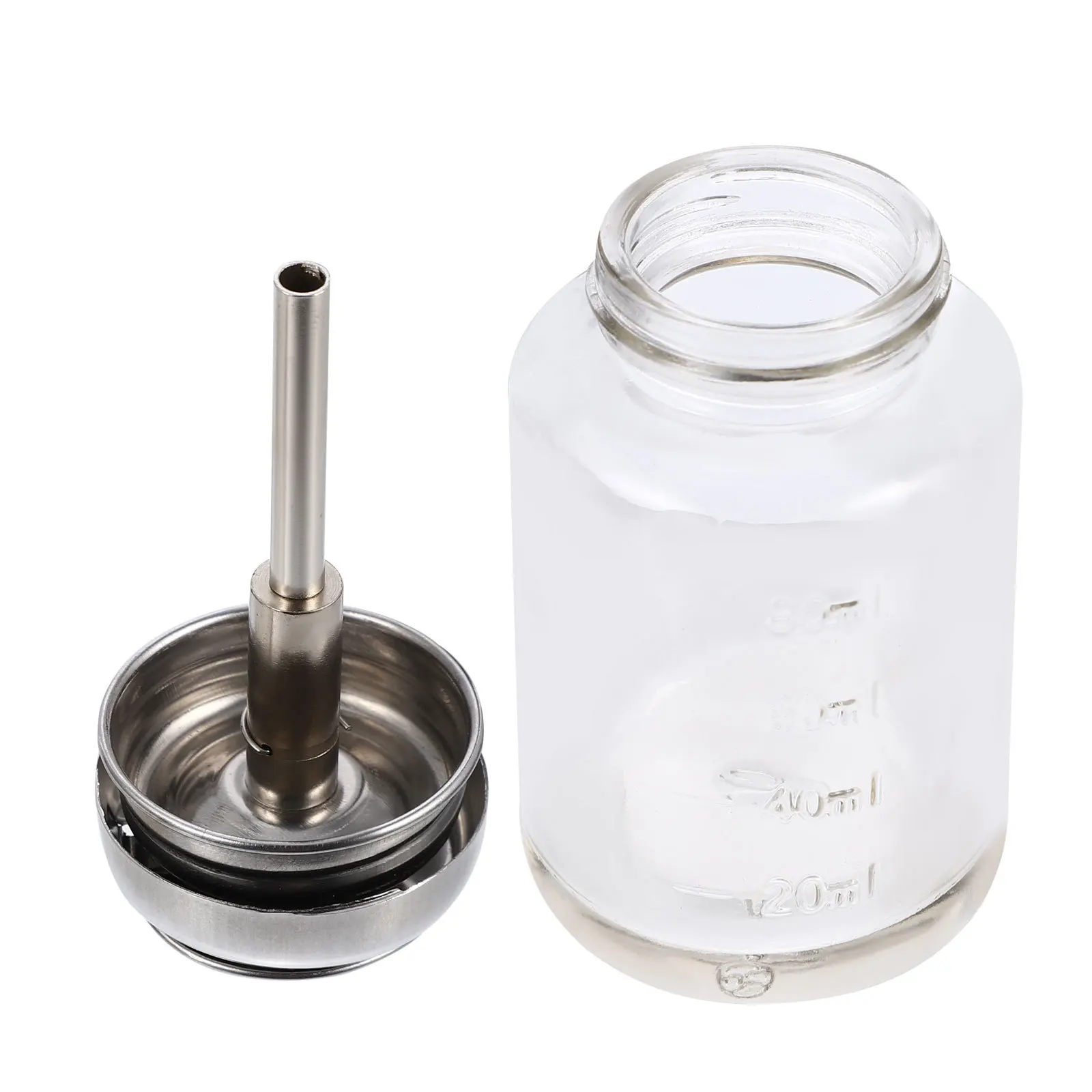 

100Ml Clear Glass Pump Bottle Empty Leak Proof for Storage Nail Polish Remover Liquid Dispenser Home Travel