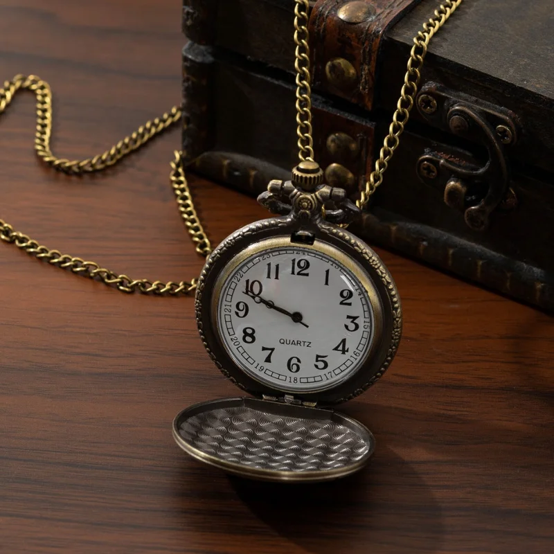 Amazon Hot Sale Pocket Watch RetroDAD/MOMForeign Trade Father's Mother's Day Cross-Border Gift Necklace Quartz Pocket Watch