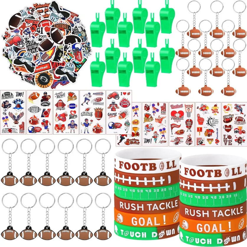 Rugby Football Party Favors Sports Team Theme Birthday Party Decorations Set Pinata Filler Keychain Stickers Kids Valentine Gift