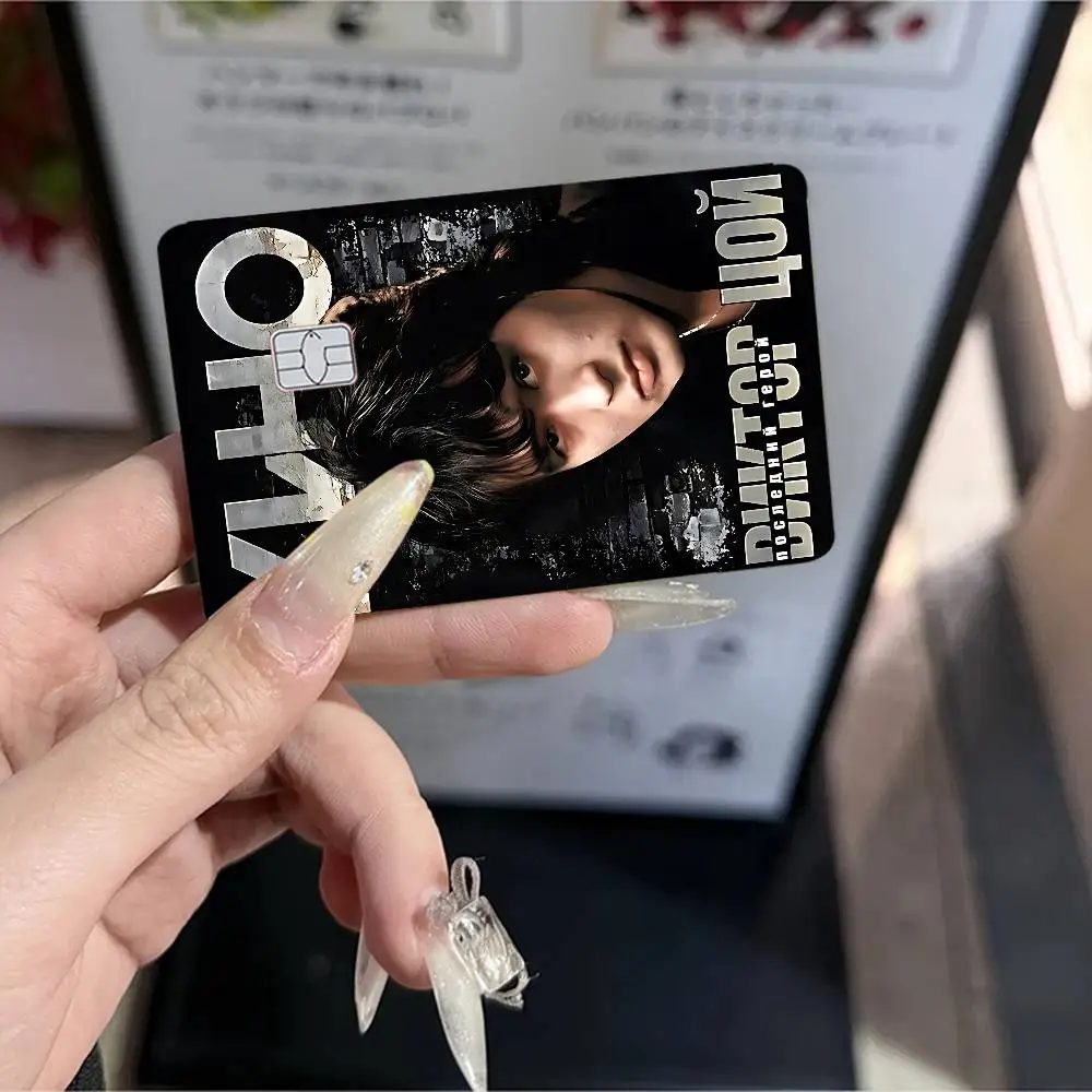 المغني فيكتور تسوي كرافت نسيج ماتي غطاء الفيلم الجلد ملصق لبطاقة الائتمان بطاقة الخصم البنك حافلة #1