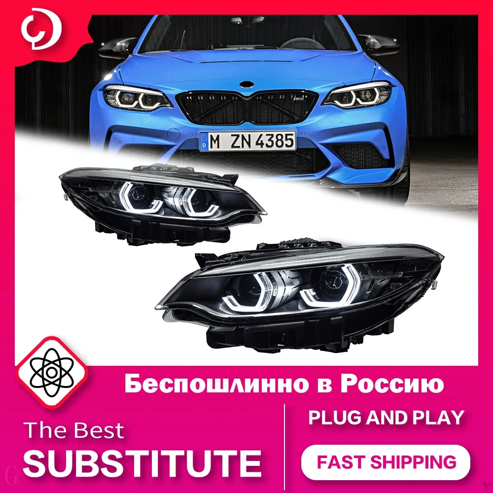 

AKD Car Styling Headlights for F22 2 Series LED Headlight Angel eye Styling DRL Head Lamp Led Projector Automotive