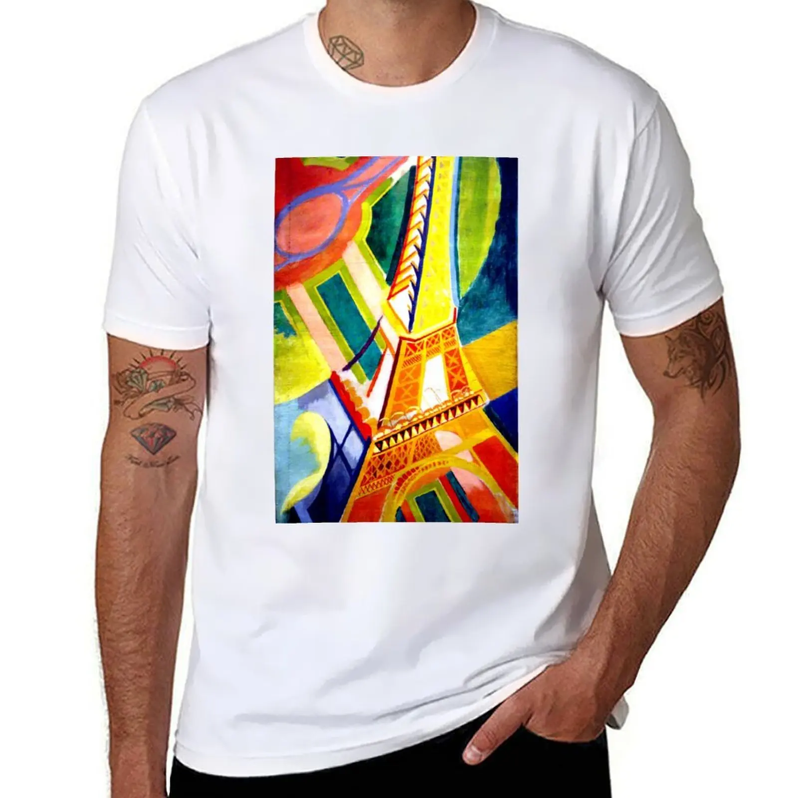 

The Eiffel Tower by Robert Delaunay T-Shirt man t shirt cotton high quality man tshirt T-Shirt