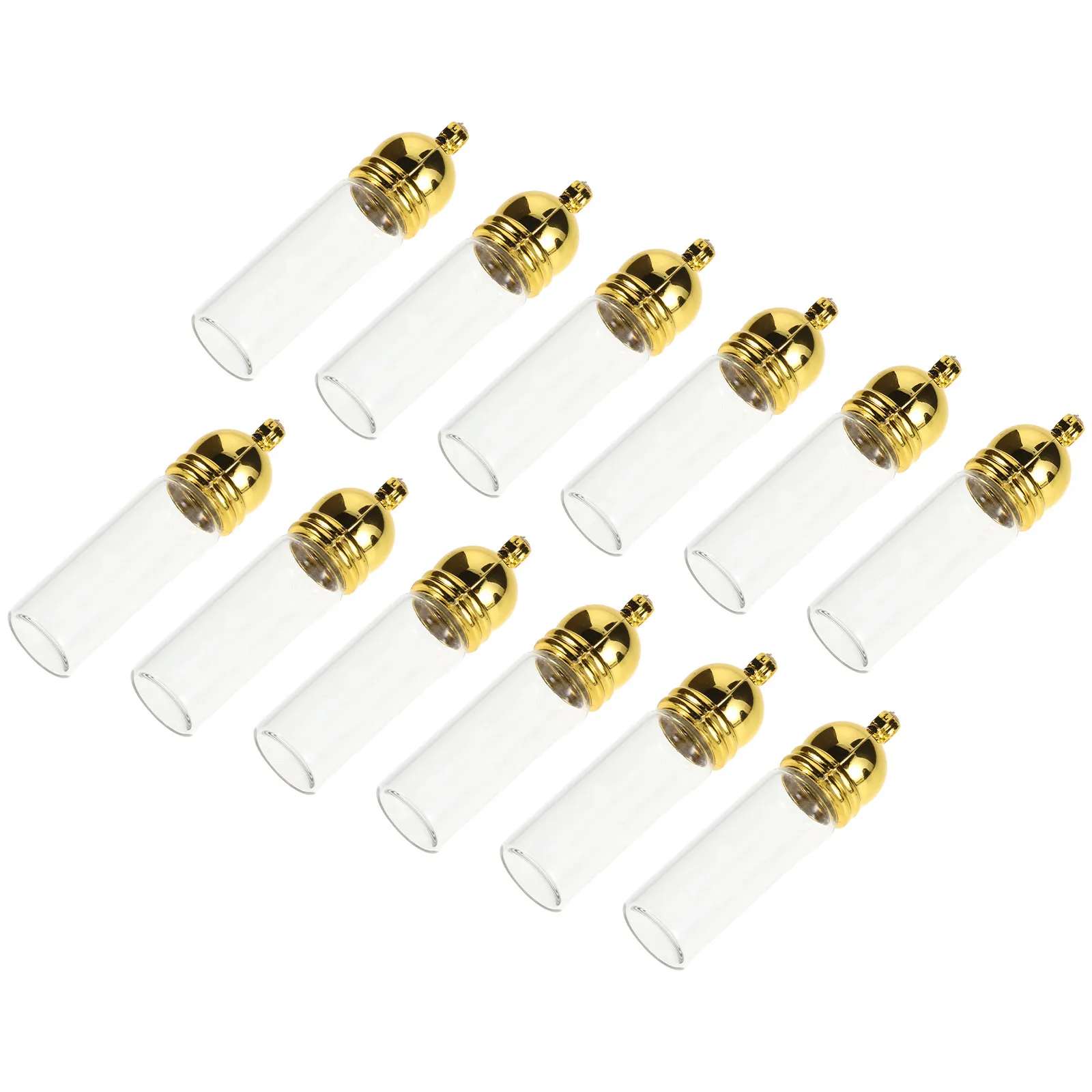 12 Piezas de Botellas de Vidrio para Aceites Esenciales, Mini Frascos Rellenables con Colgante, Decoración Navideña para Bodas y Fiestas, 1.7 Pulgadas
