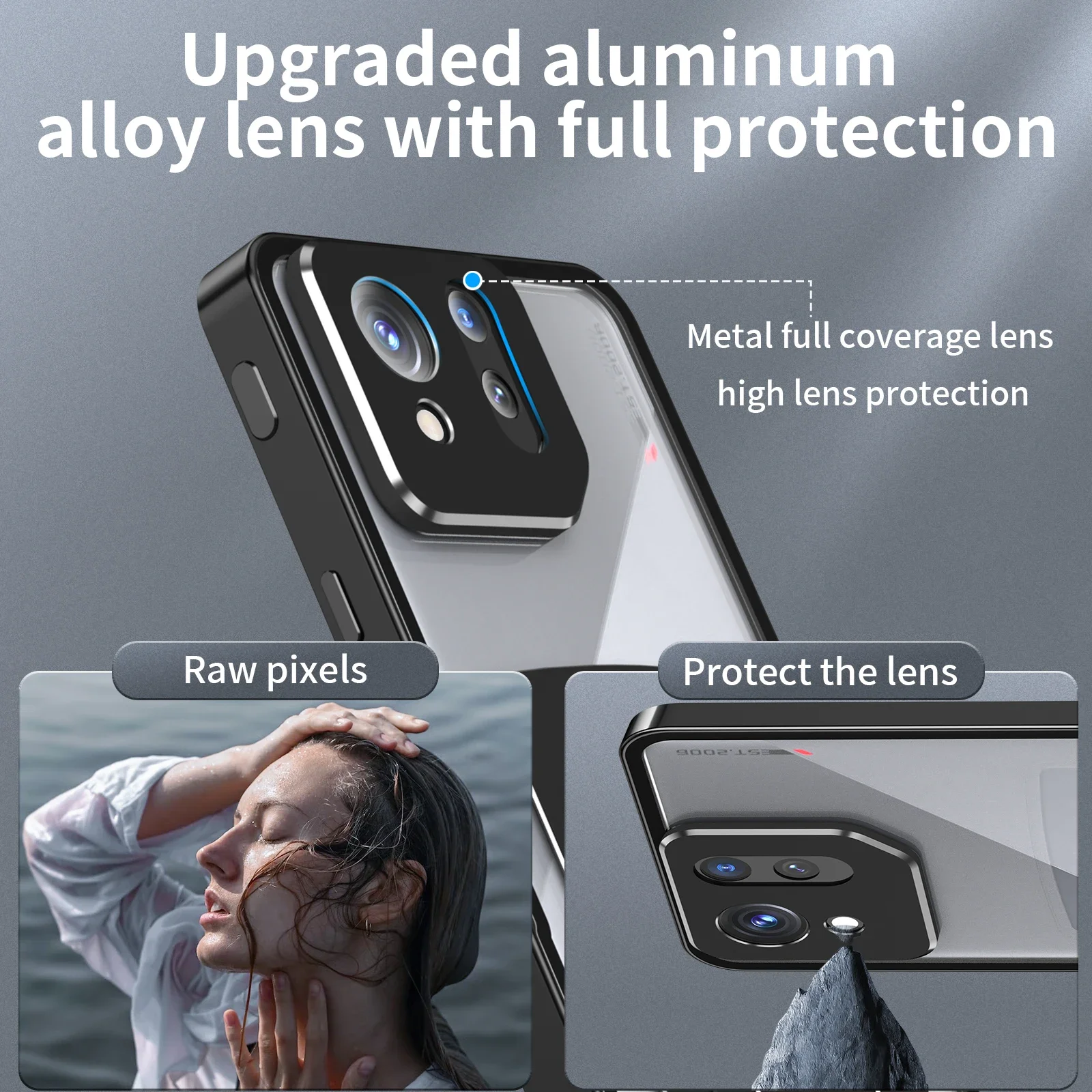 For Asus ROG Phone 8 Pro Case Metal Aluminum Alloy Bumper ROG Phone 8 Heat Dissipation Frame Acrylic Camera Protector Cover