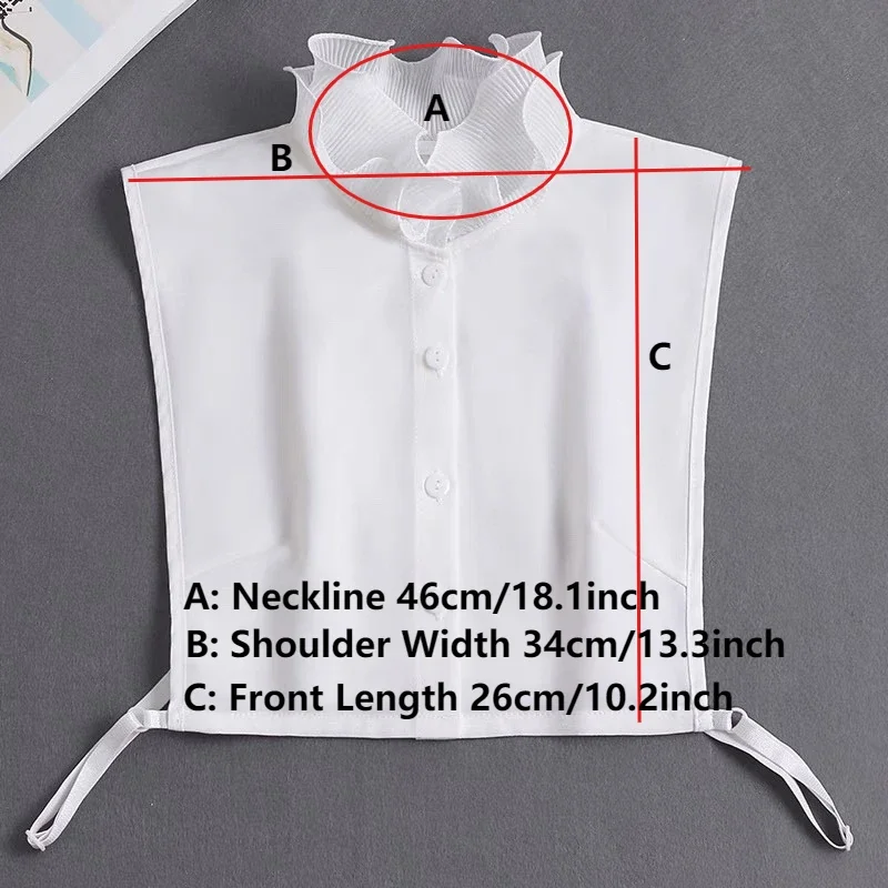 Cuello falso con volantes + decoración de puños falsos, blusa para mujer, cuello de camisa desmontable, suéter, collares falsos, accesorios superiores