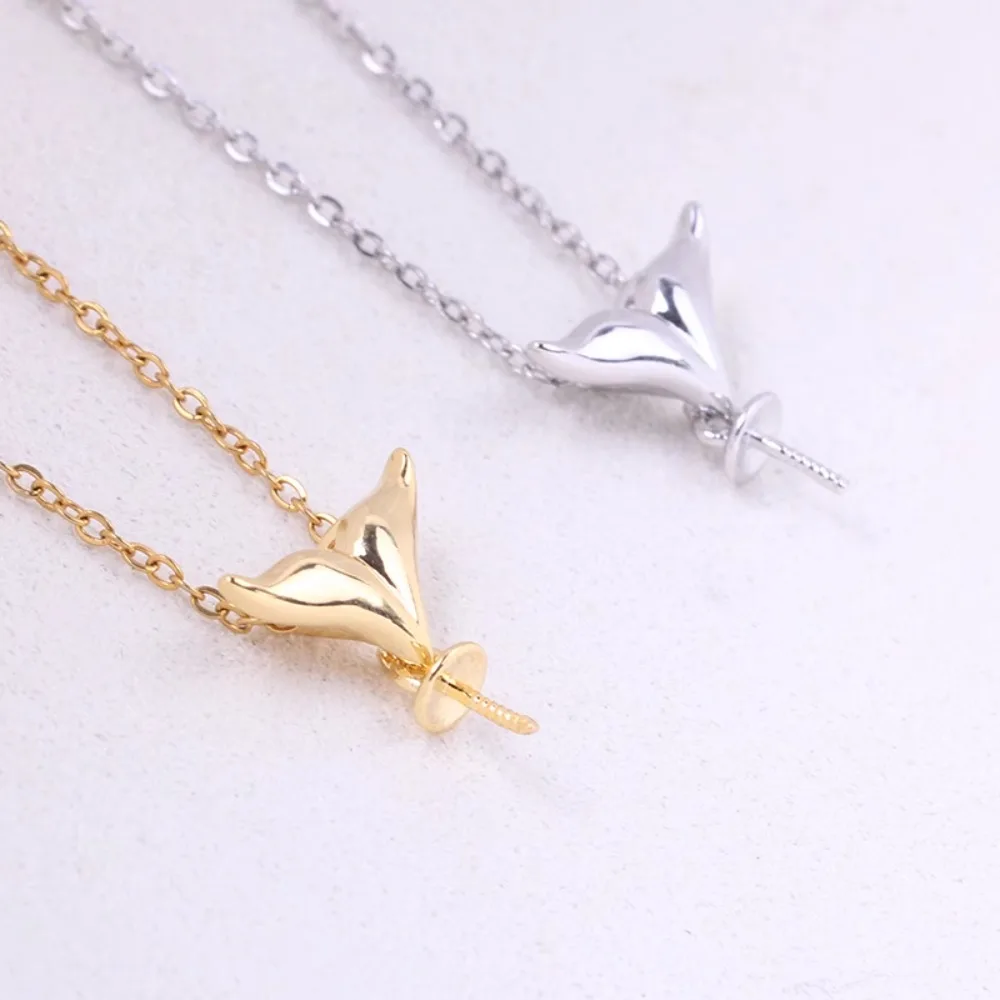 5pcs Pendant Clasp Bail Connector Copper Plated 18K Gold Pendant Settings Jewelry Findings Parts Fittings Connection Accessories