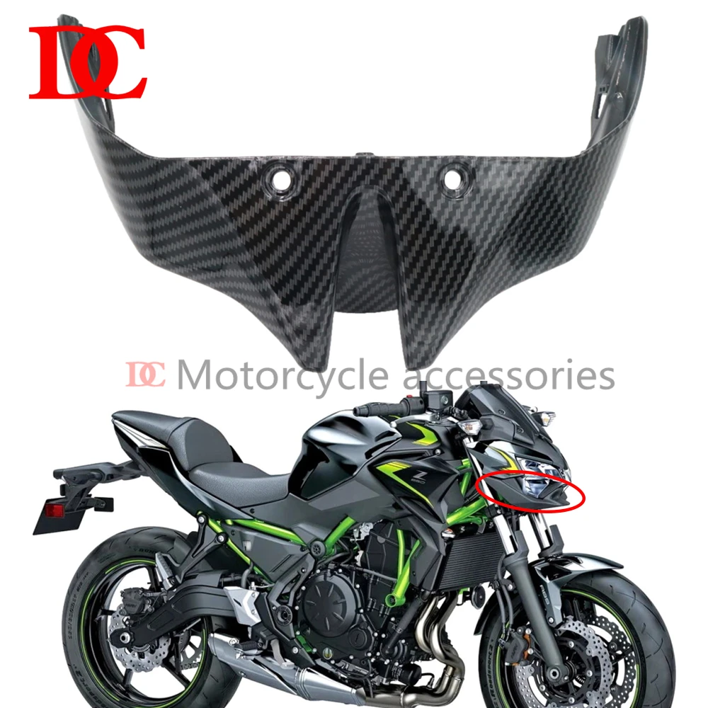 

For Kawasaki Z650 Z 650 2020 2021 2022 Carbon Fiber Paint Front Upper Nose Fairing Headlight Lower Fairing Front Lip Guard Shell