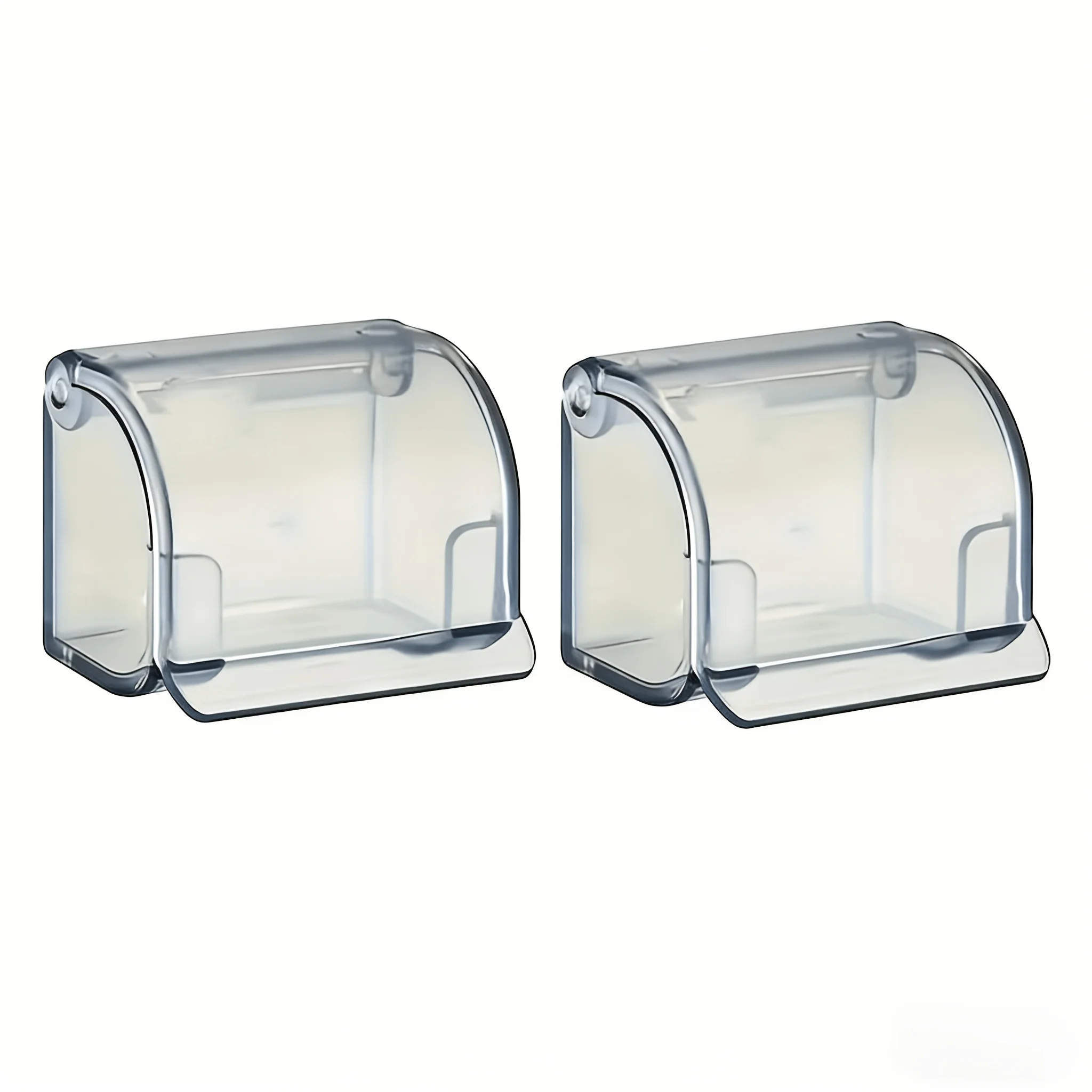 2pcs Set of Razor Holders Storage Boxes No-Drill Dust-Proof Draining Storage,Shaver storage rack