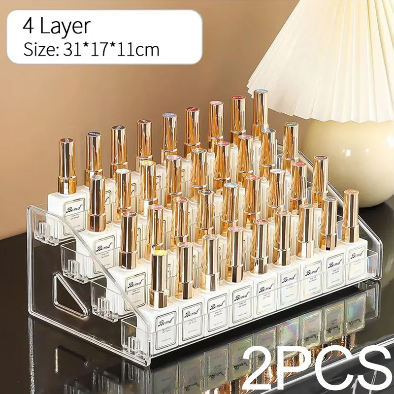 3/4/5/6/7 Lagen Acryl Nagellak Display Rack Transparante Cosmetische Organizer meerlaagse Eenvoudige Montage Rack Standhouder