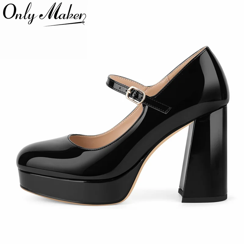 

Женские туфли-лодочки на платформе с круглым носком Onlymaker, модные, для вечеринок, сексуальные, на массивном каблуке