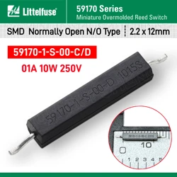 Original 59170 Magnetic Contact Reed Switch SMD Normally Open N/O 1A 10W 250V 59170-1-S-00-C Magnetic Control Reed Sensor 2*12mm