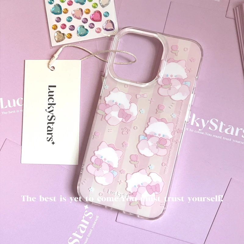 INS العصرية لطيف الوردي الحب ليتل توليب هريرة جراب هاتف آيفون 17 برو ماكس الهواء 16 برو 15 14 13 12 11 برو ماكس زائد غطاء متقدم