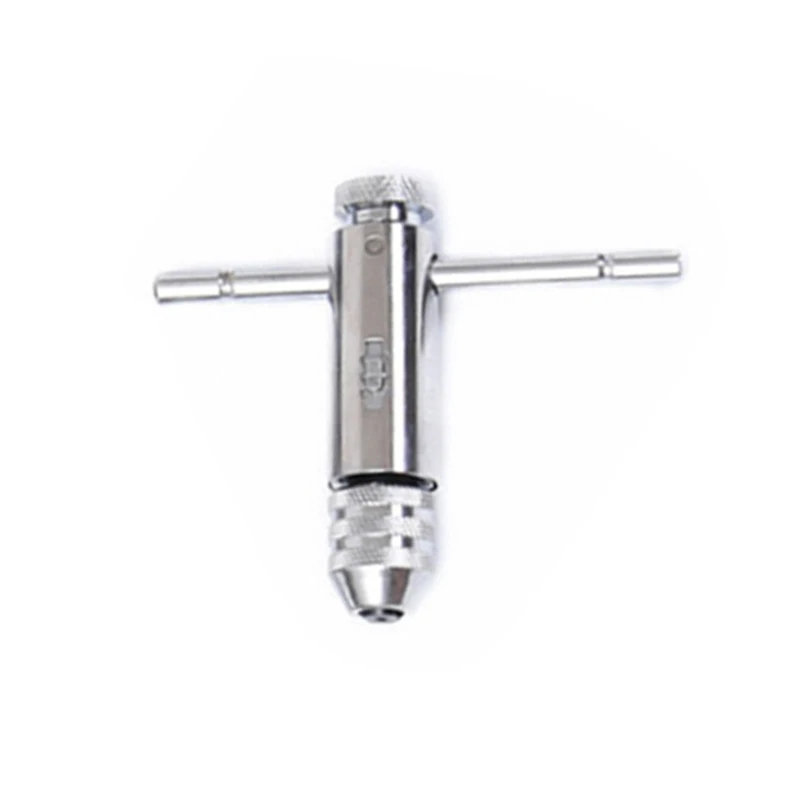 Thread Tap Wrench Adjustable Ratchet for M3 M8 and M5 Sizes Featuring Sliding T Handle and Lock for Use in Narrow Spaces