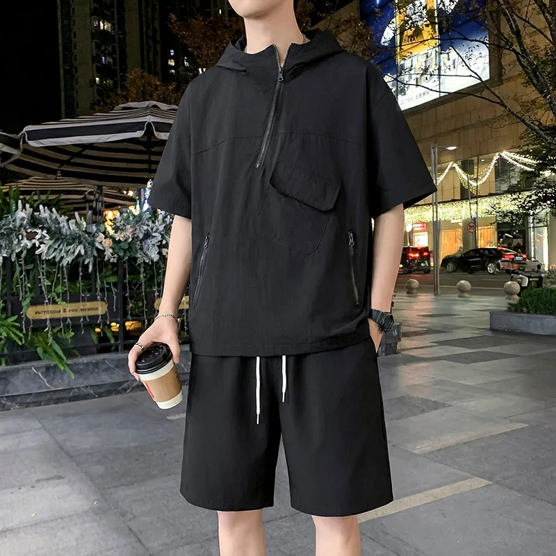 

Summer New Style Men's Short Sleeve Set Casual College Street Fashion Couple Leisure Chinese Brand Tagkita Youth Outerwear