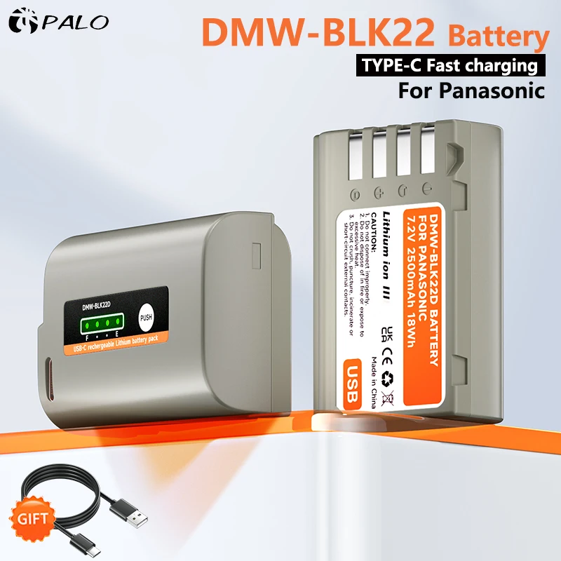 DMW-BLK22 DMW BLK22 Camera Battery With Type-C USB Input for Panasonic LUMIX DC-S5 DC-S5K GH6 S5M2 S5M2X DC-G9 DMC-GH3K GH4K