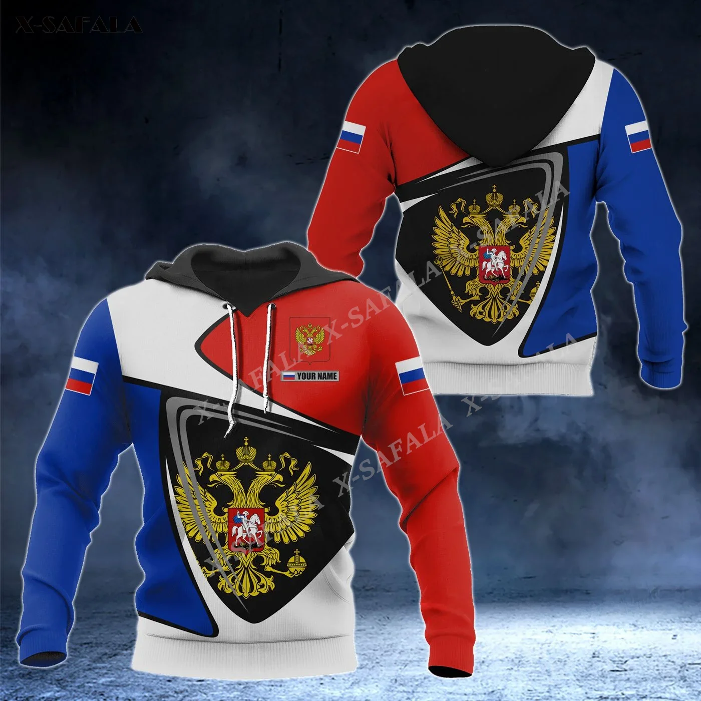 

Your Name RUSSIA COAT OF ARMS FLAG Eagle 3D Print Zipper Hoodie Men Pullover Sweatshirt Hooded Jersey Tracksuits Outwear Coat