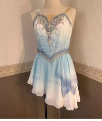 2024 new light blue gradient cupid talisman female variation ballet competition skirt customized for adults and children