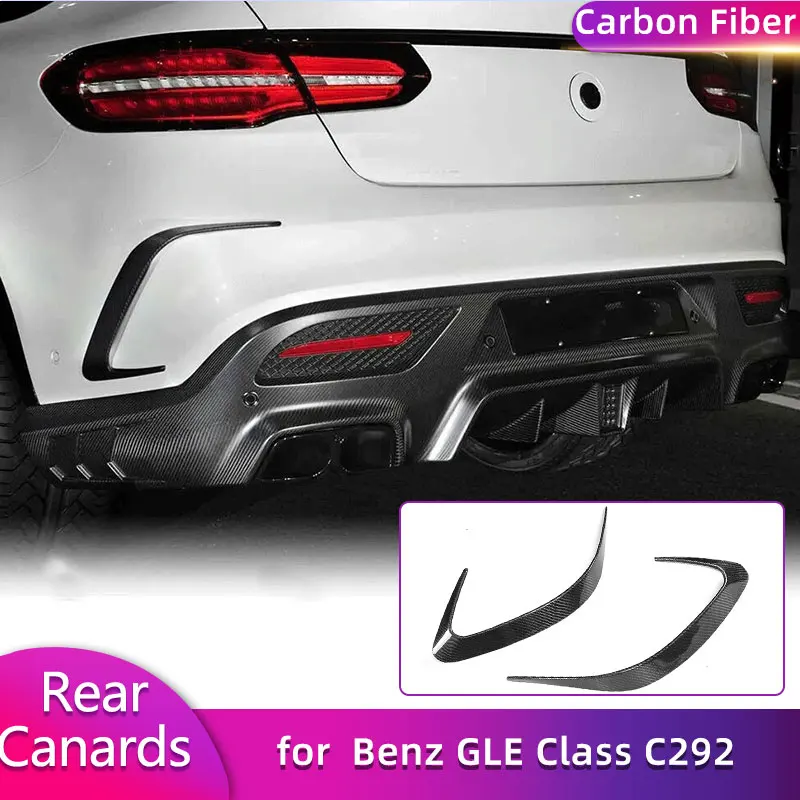 

Полностью карбоновые задние канарды для бампера Mercedes-Benz GLE Class Sport Coupe C292 2015-2017, накладки на задние воздухозаборники, лопатки из FRP