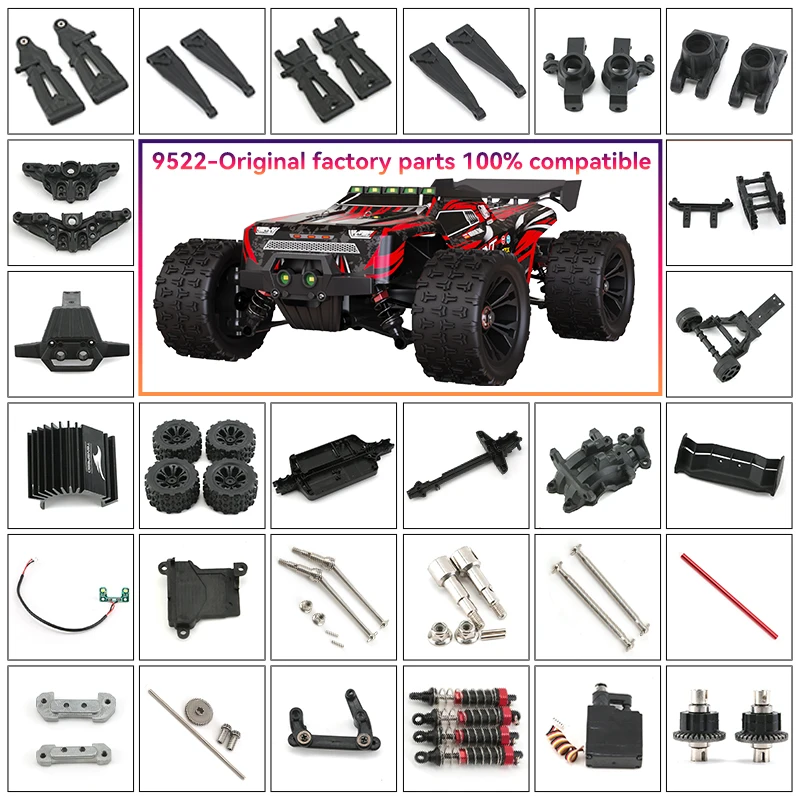 9522 50KM/H High-Speed RC Automobile Parts ESC Arm Turning Cup Drive Shaft Gear Differential Gearbox Steering Tie Rod Tire Motor