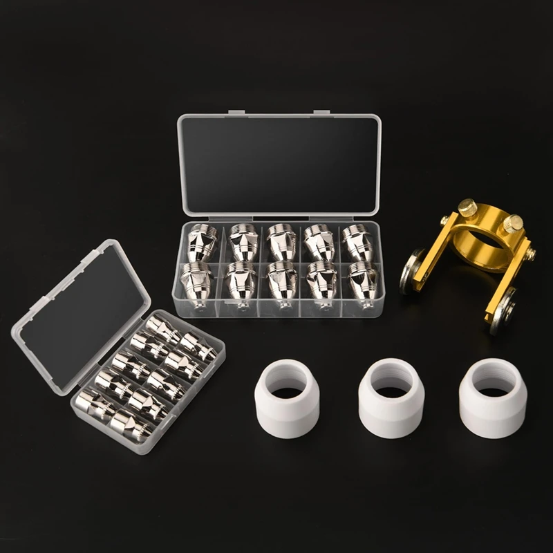 Consumíveis da tocha do cortador de plasma p80, kits dos eletrodos dos pontas do bocal da tocha de corte de 24 pces 1.5mm, para o cortador de plasma btc800dp
