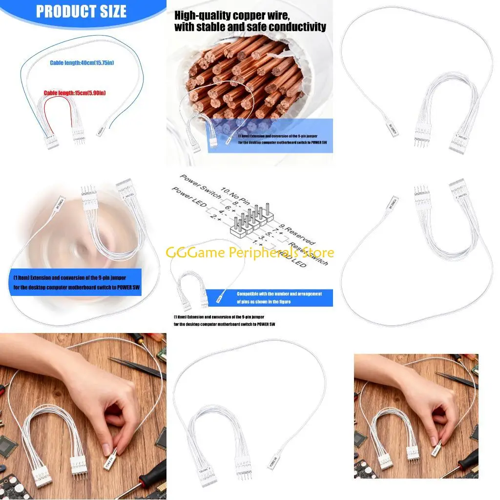 

U55B Full Coppers Cores Motherboards Power Switches Jumpers Extension Cable For Reliable Transmission On 9Pin Header