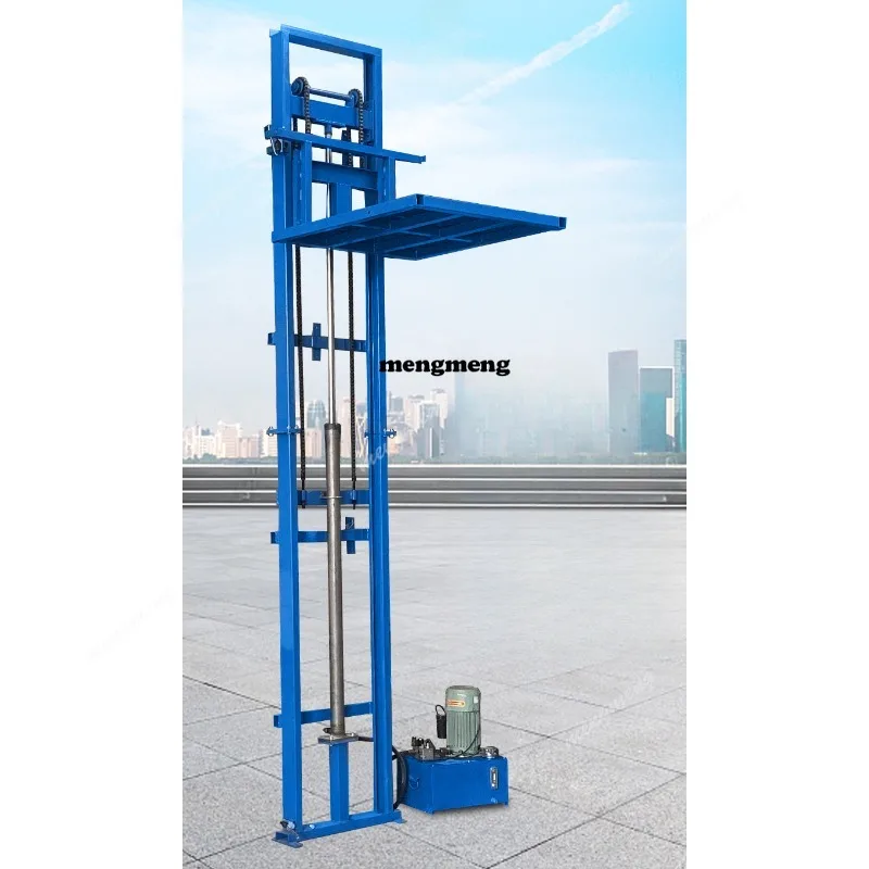 Electric hydraulic lift platform rail type household workshop small hoist