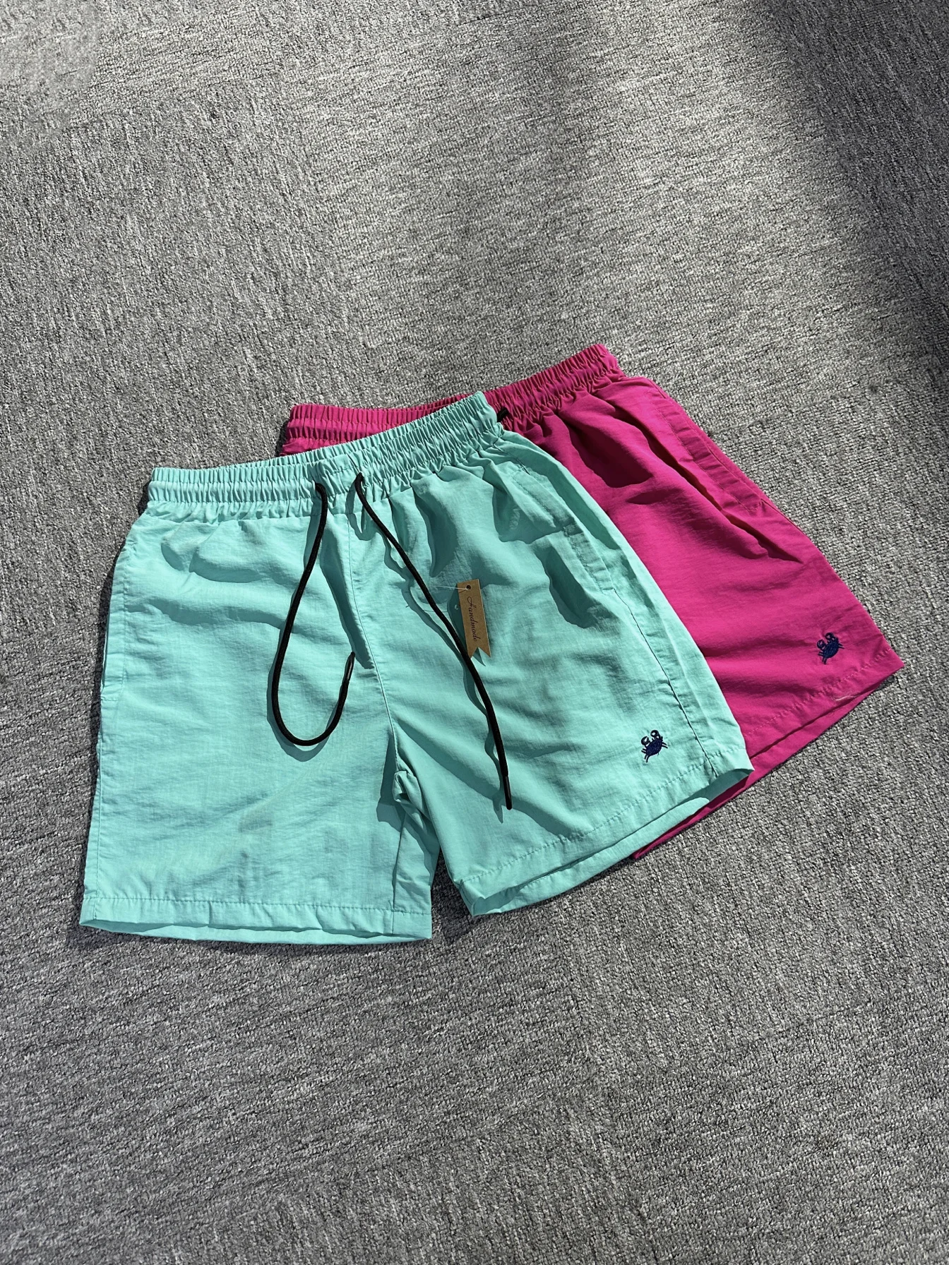 

Summer Beach Men's ort Pants Qui Dry mid Waist Loose Fit Casual Sports Knee High Straight Tube Elastic Waisand