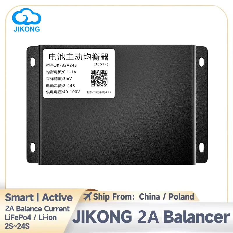 

JIKONG Smart Active Balancer 2S~24S Li-Ion LiFepo4 LTO 18650 Battery 2A 1A Balance Current with RS485 CAN BT APP BMS Equalizer