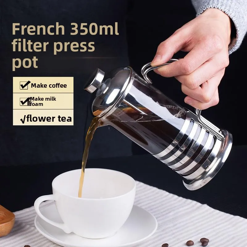 

Stainl Steel Coffee Pot French Pr Glass Filter Cup Pr Sle Tea Brewer American Home Office Use Coffee ing Set