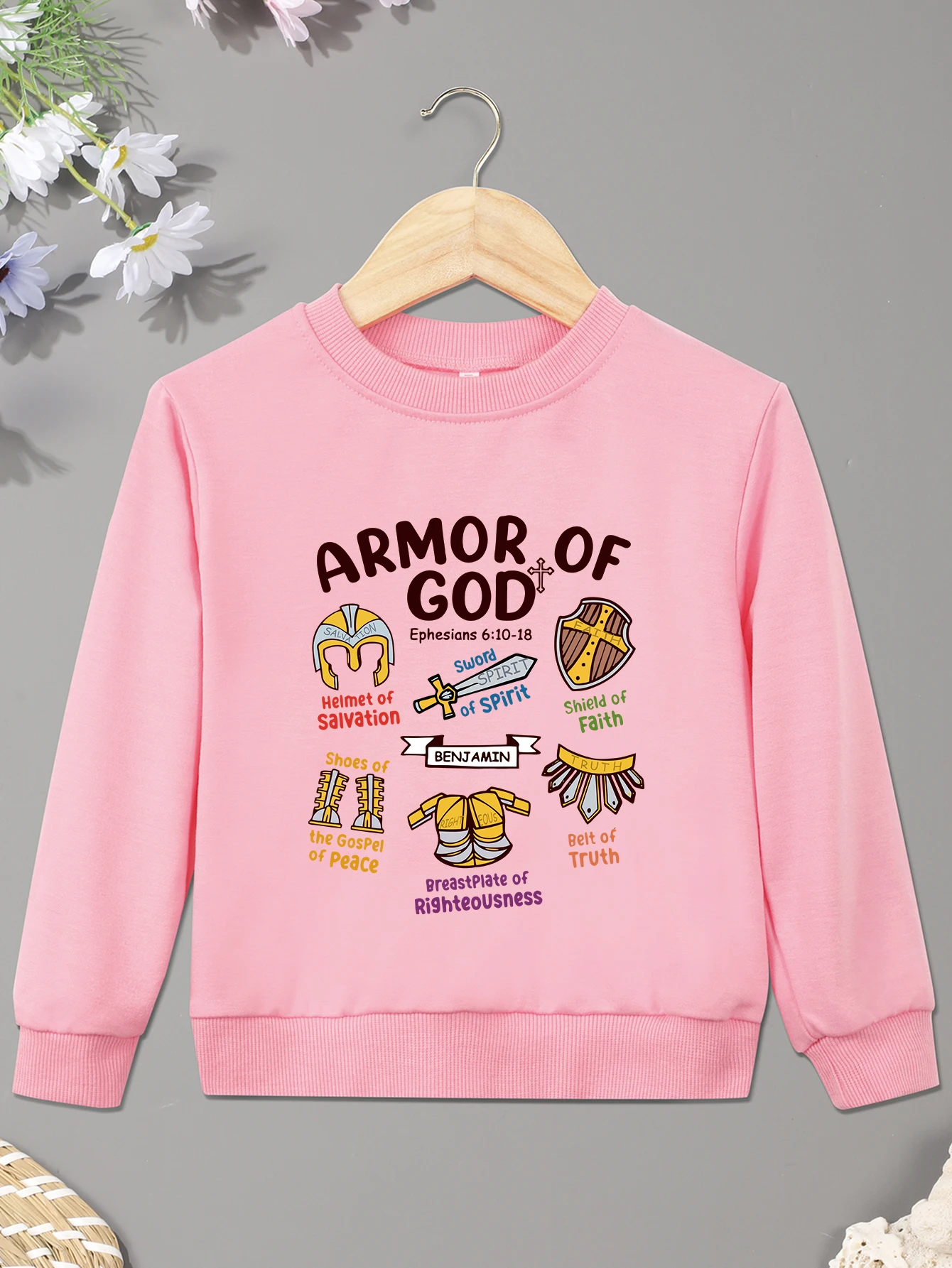 Kid Pullover Cool Armor And Weapons ARMOR OF GOD Print Baby Boy Girl Sweatshirt