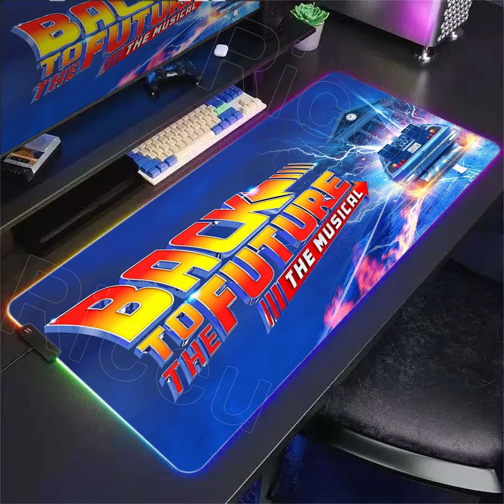 

Back To The Future Mouse Pad RGB LED Light Non-Slip Rubber Base 1200×600mm Large Office Mice Mat XXL PC Home Best Price Desk Mat